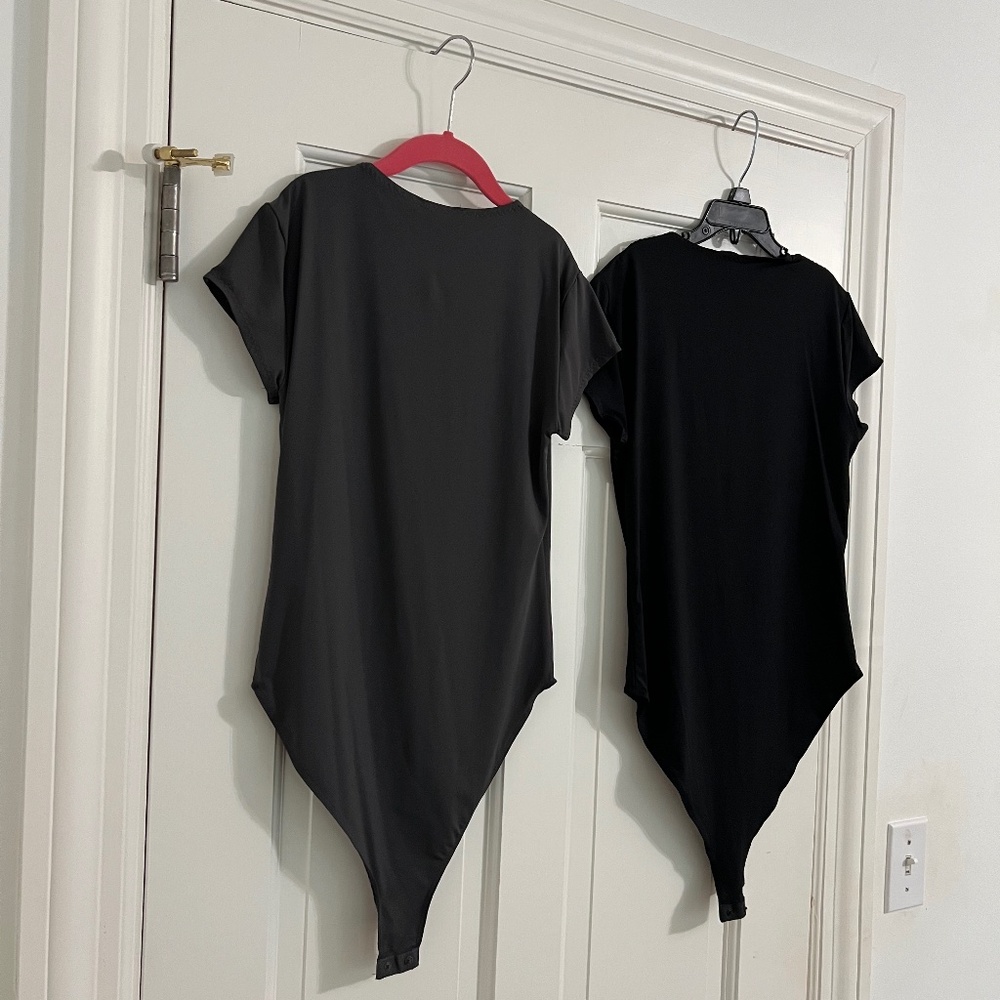 Zara bodysuits with cap sleeves size M black and slate grey - Picture 6 of 11